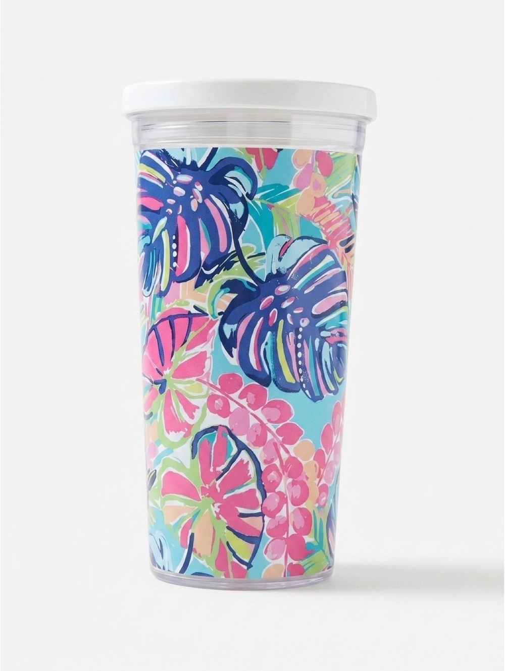 Lilly Pulitzer Tropical Floral Plastic Tumbler with Lid